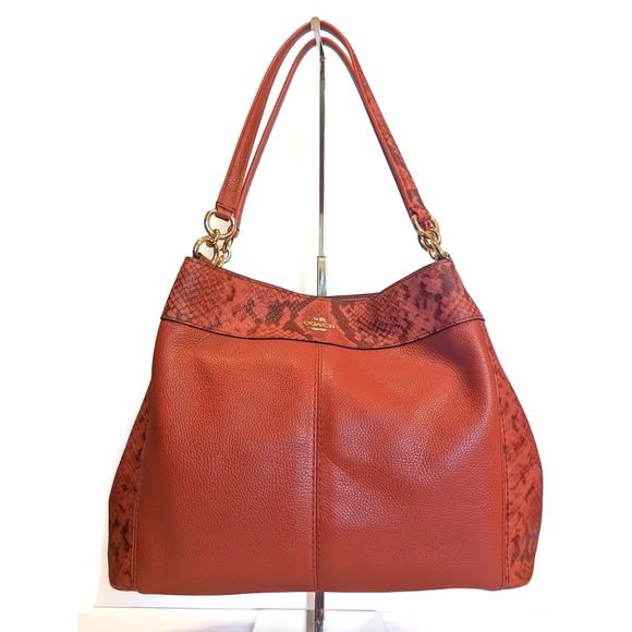 COACH Leather Lexy Shoulder Bag F20920 Terra Cotta - Picture 2 of 12